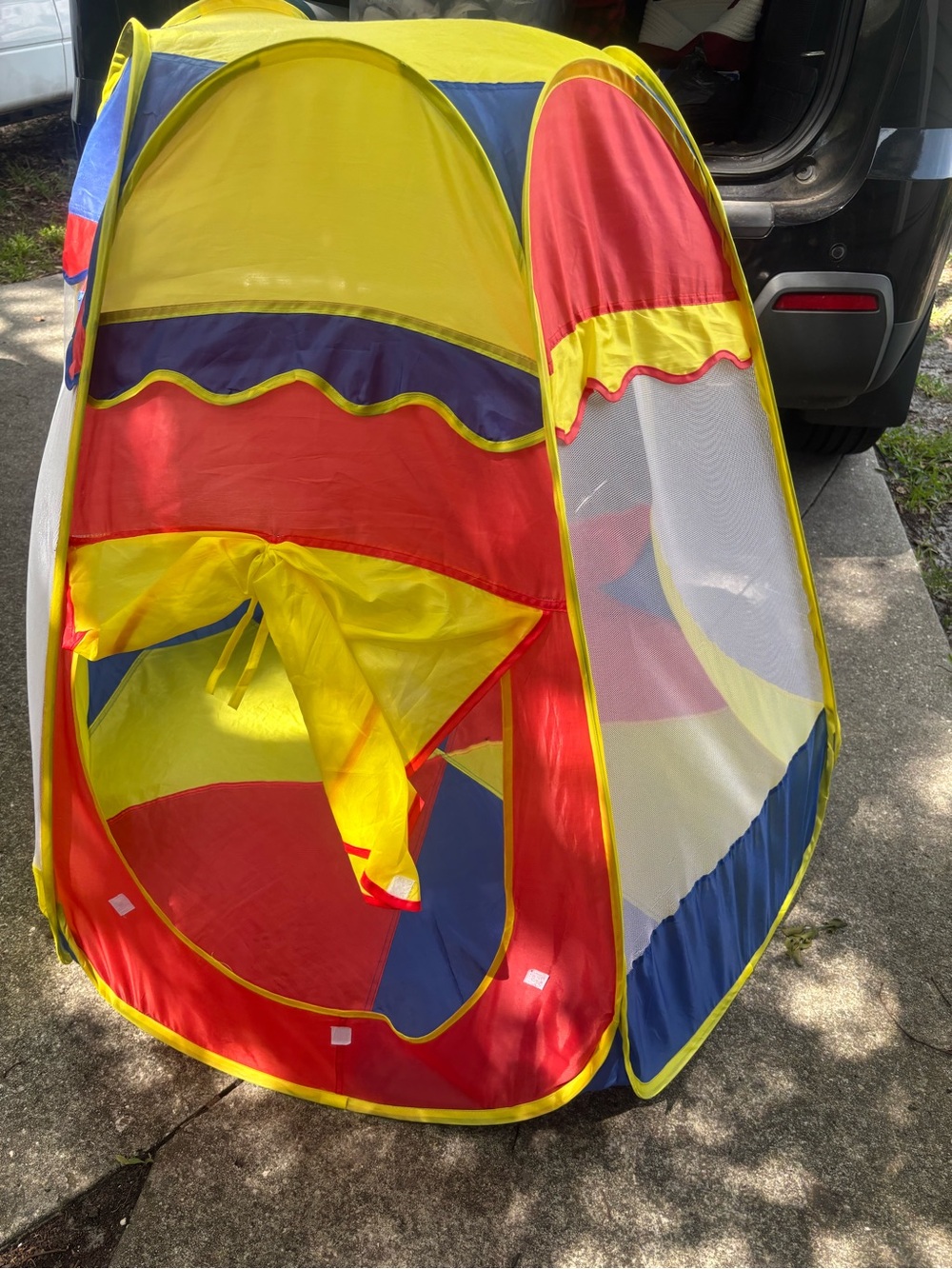 Children's circus-themed play tent.